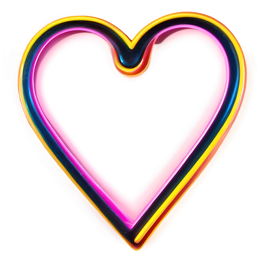 Neon Heart Shape Png 06122024