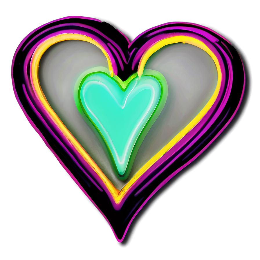 Neon Heart Sketch Png Qib