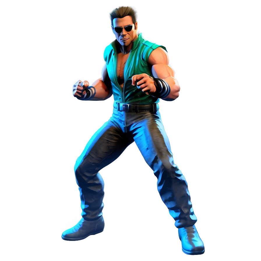 Neon Johnny Cage Artwork Png Evb