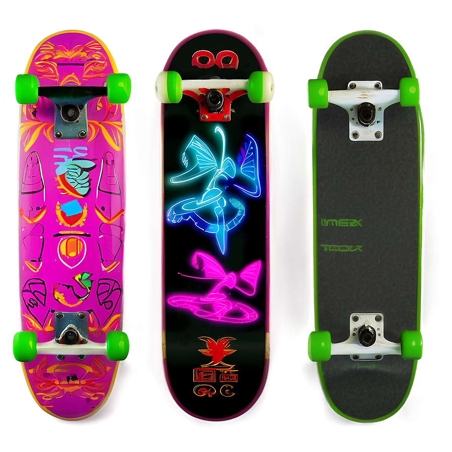 Neon Light Skateboard Deck Png 06282024