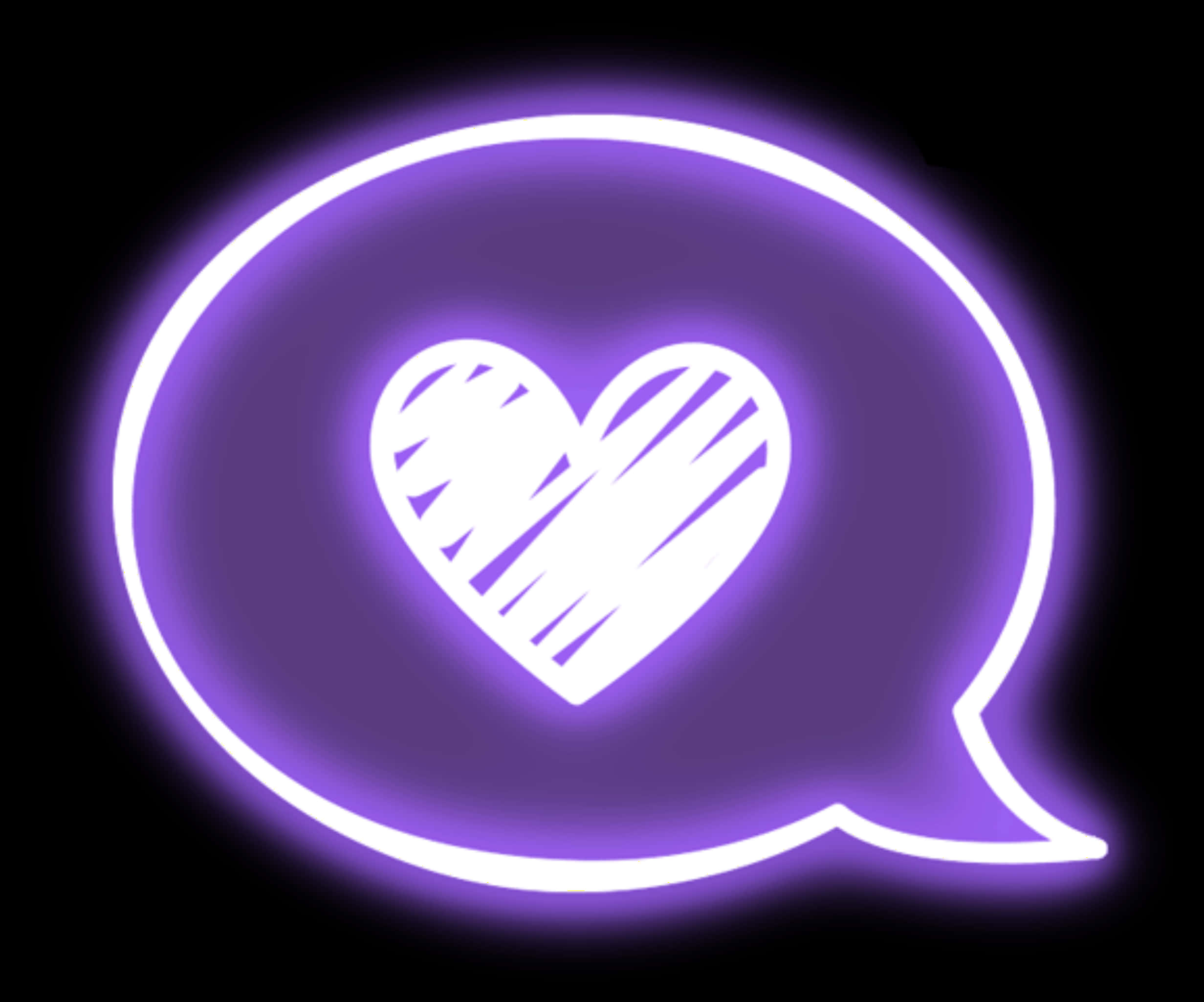 Neon Love Heart Speech Bubble