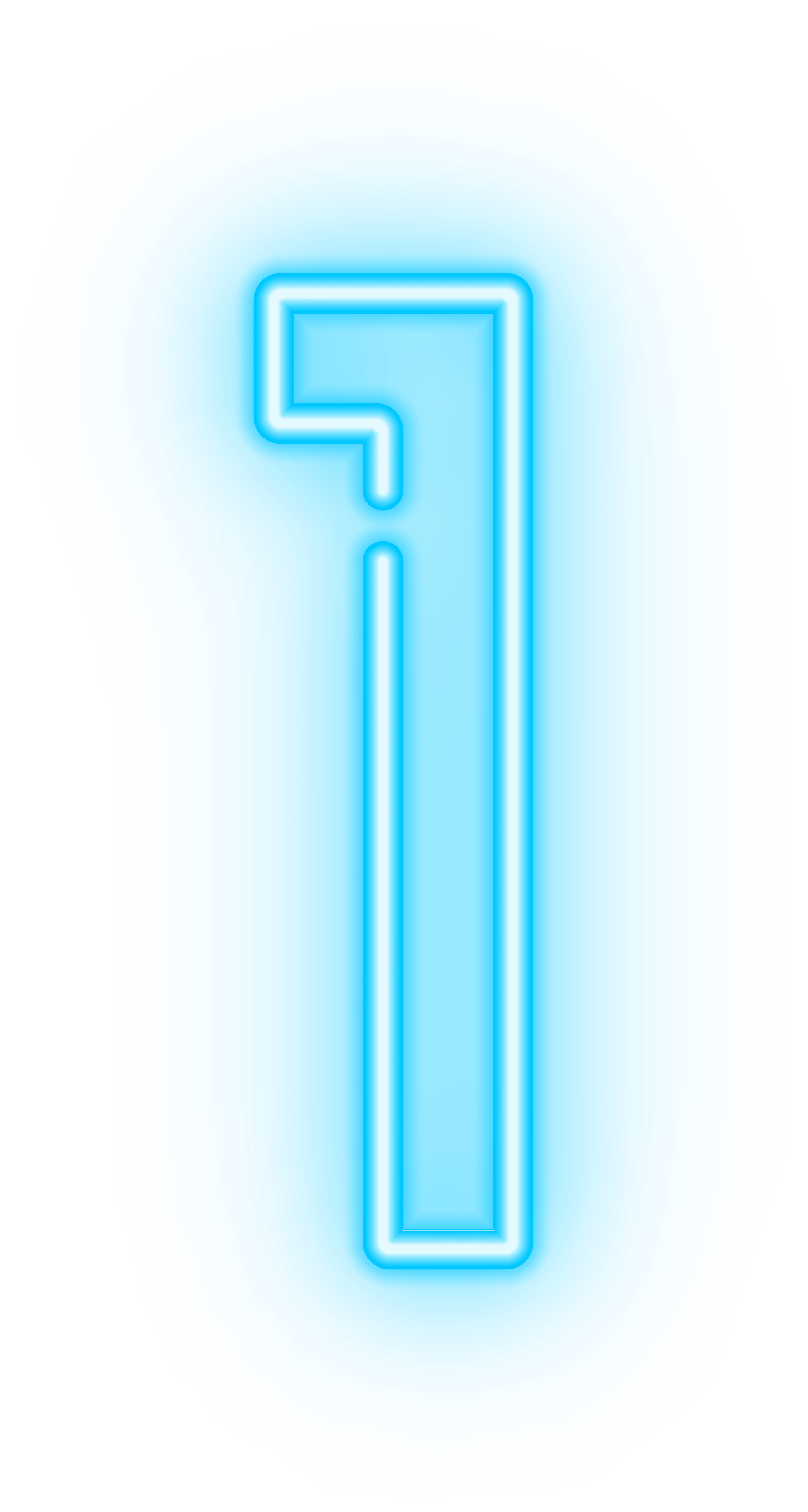 Neon_ Number_ One_ Blue_ Background