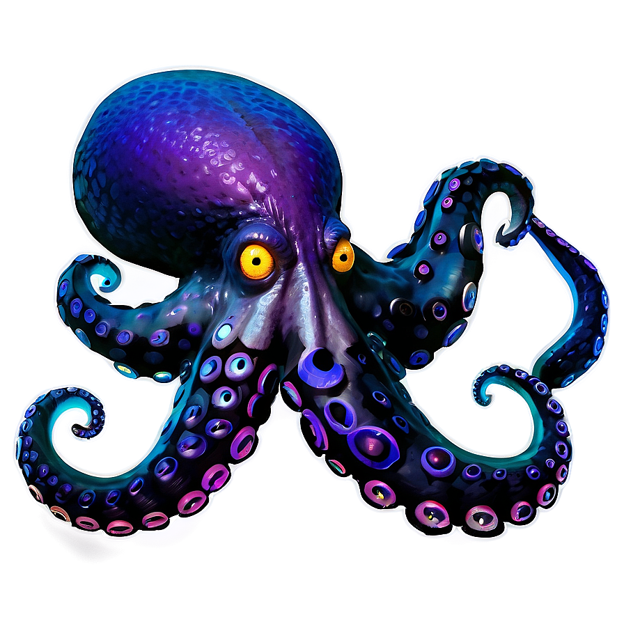 Neon Octopus Png Cev