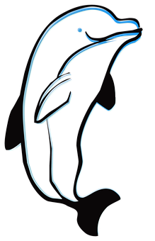 Neon Outline Dolphin