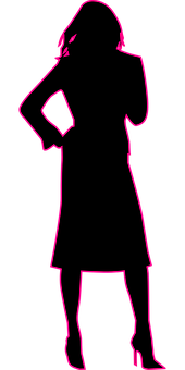 Neon Outline Woman Pose