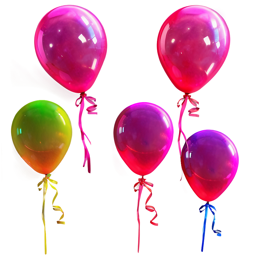 Neon Pink Balloons Glow Png 06122024