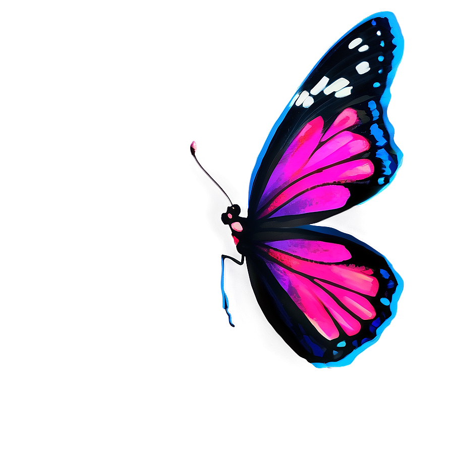 Neon Pink Butterfly Png 05232024