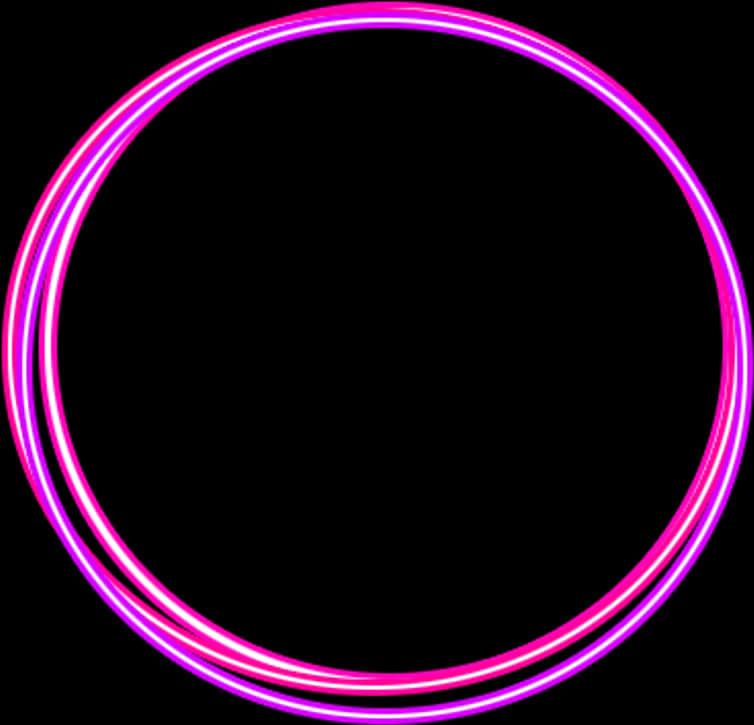 Neon Pink Circleson Black Background