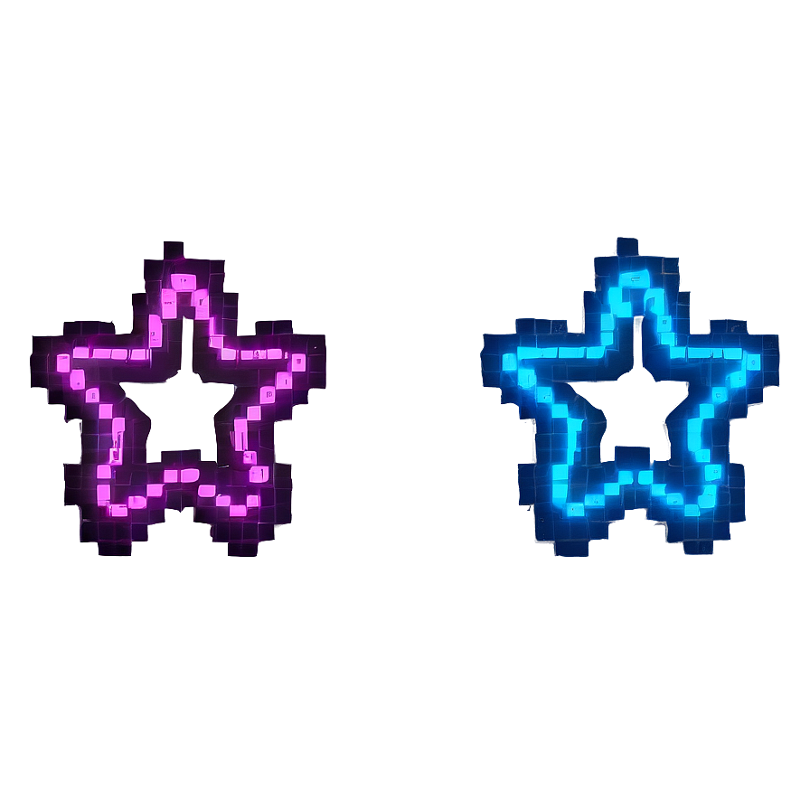 Neon Pixel Star Symbol Png 25