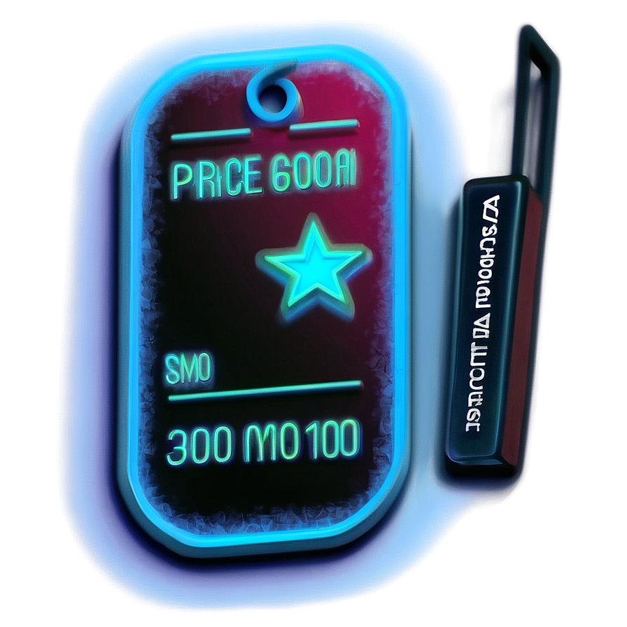 Neon Price Tag Effect Png Moa
