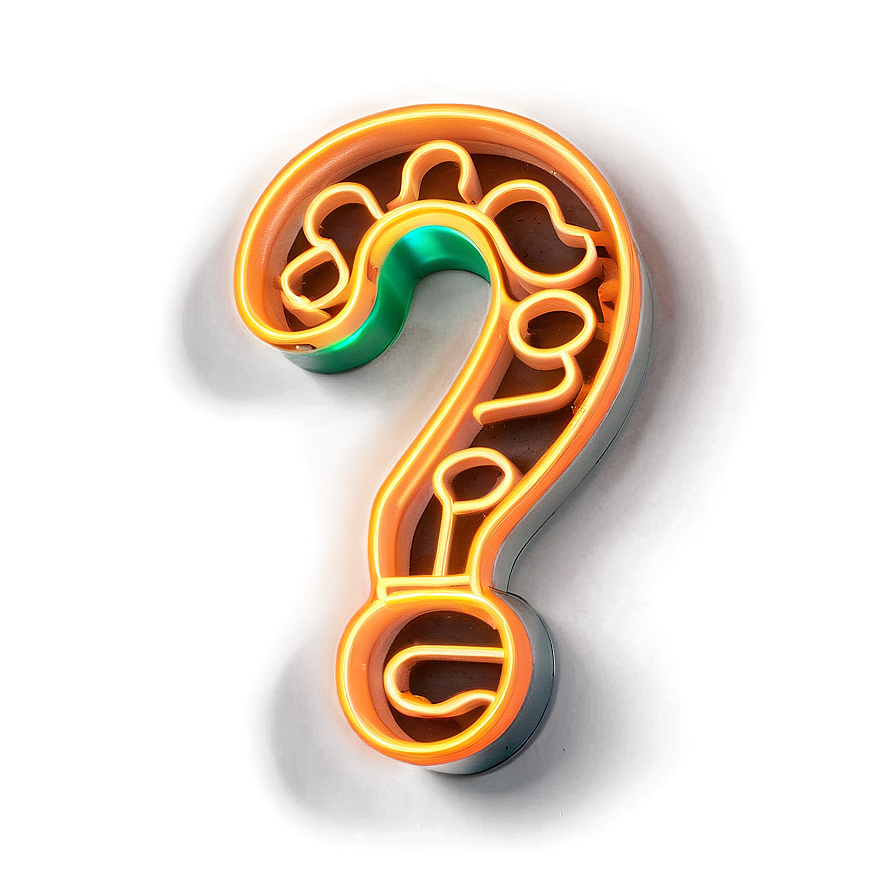 Neon Question Mark Light Png Iot