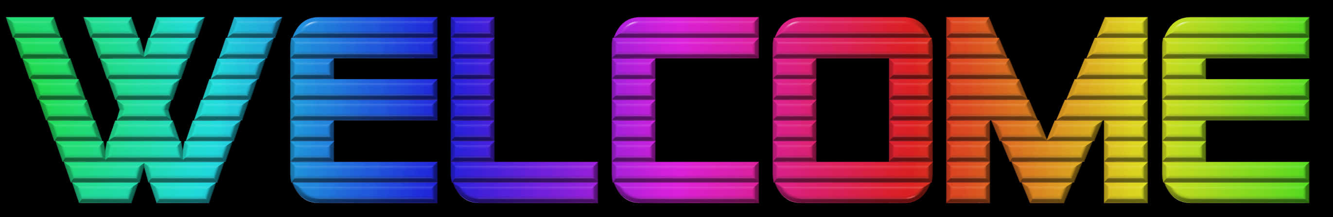 Neon Rainbow Welcome Sign