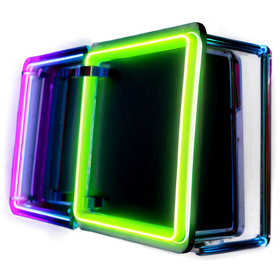 Neon Rectangle Shape Png Byc48