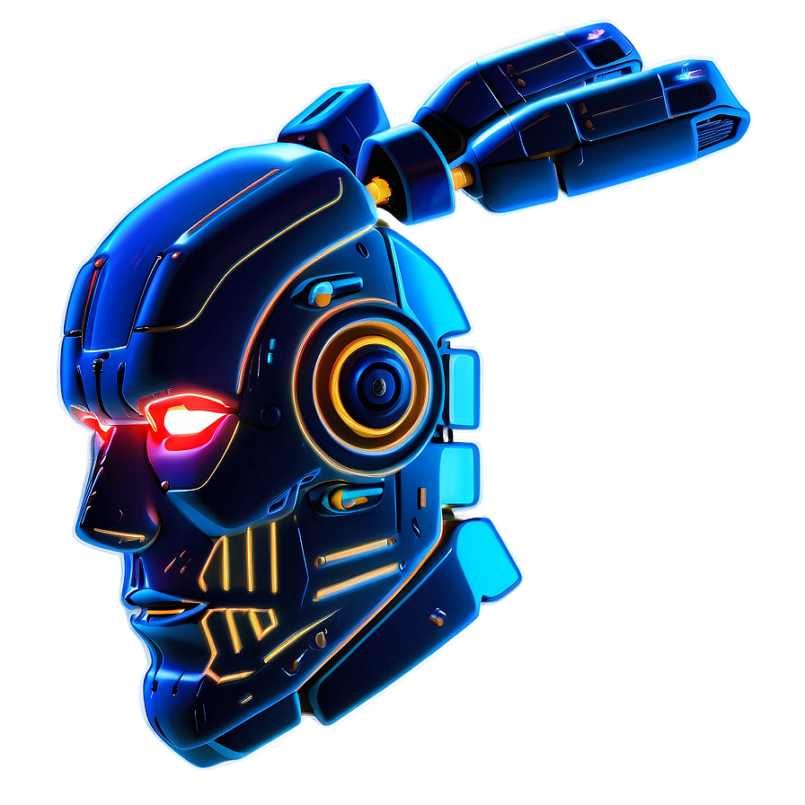 Neon Robot Head Png 06212024