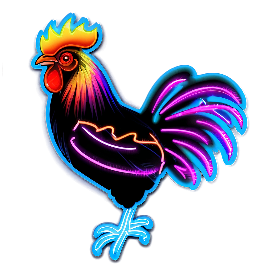 Neon Rooster Sign Png 42