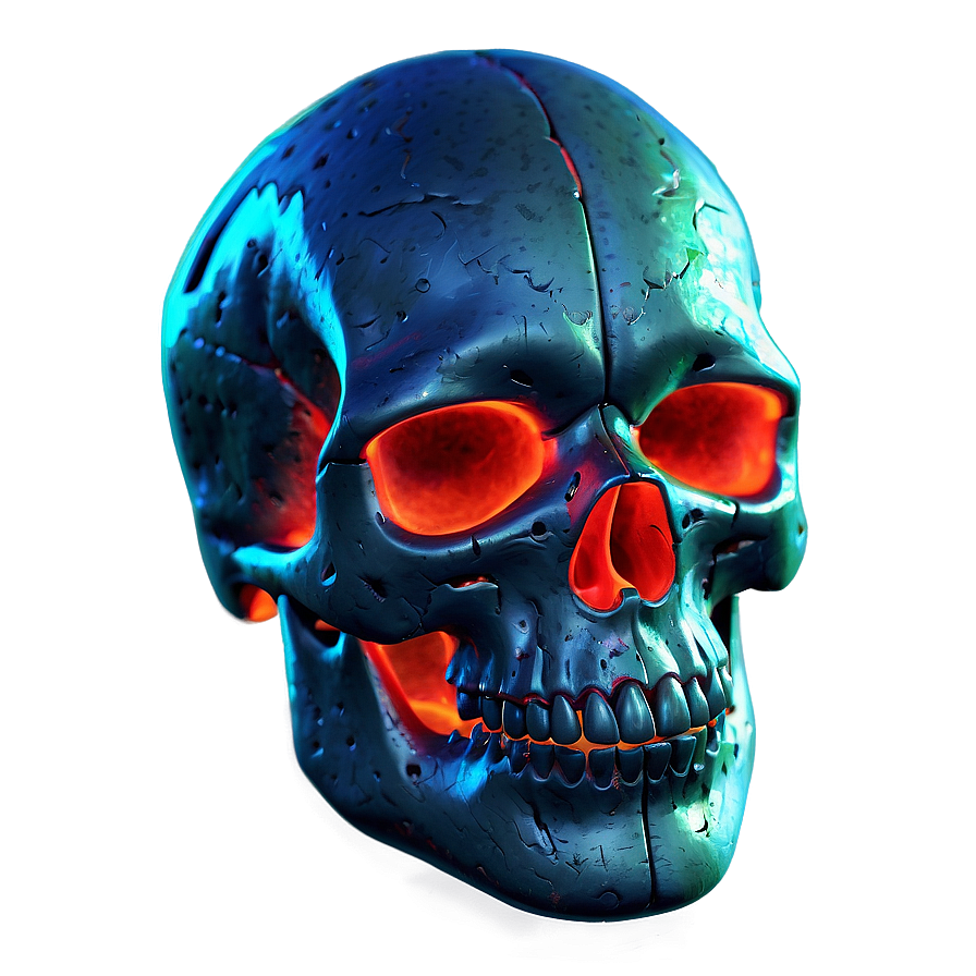 Neon Skull Artwork Png D