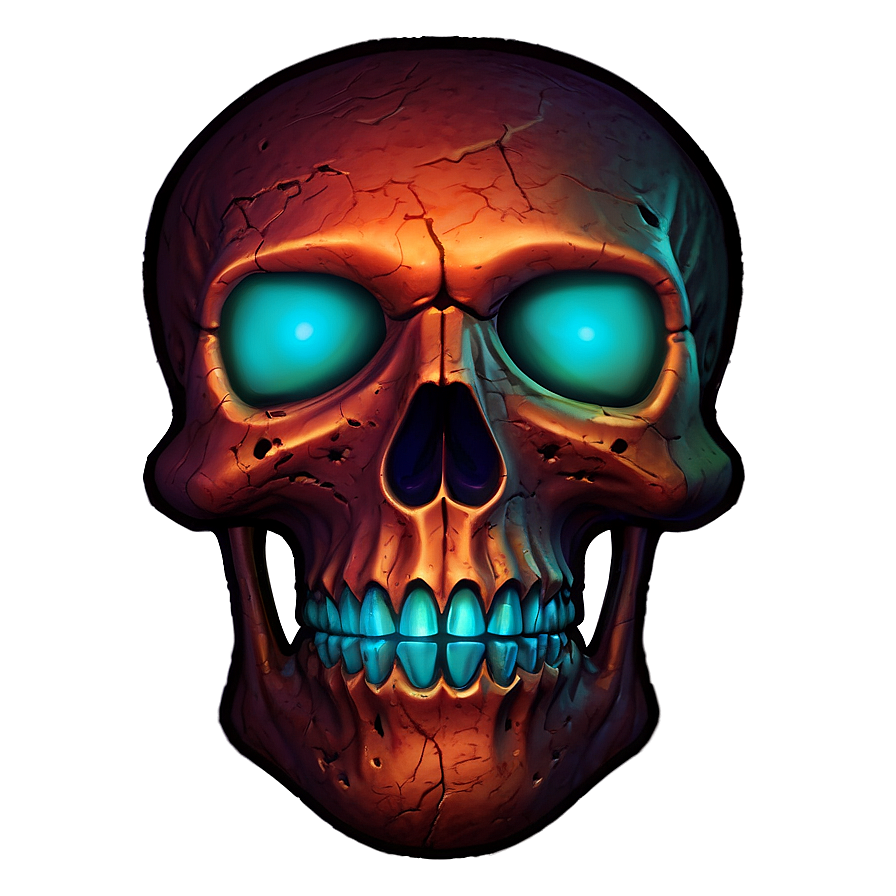 Neon Skull Face Symbol Png Fxk