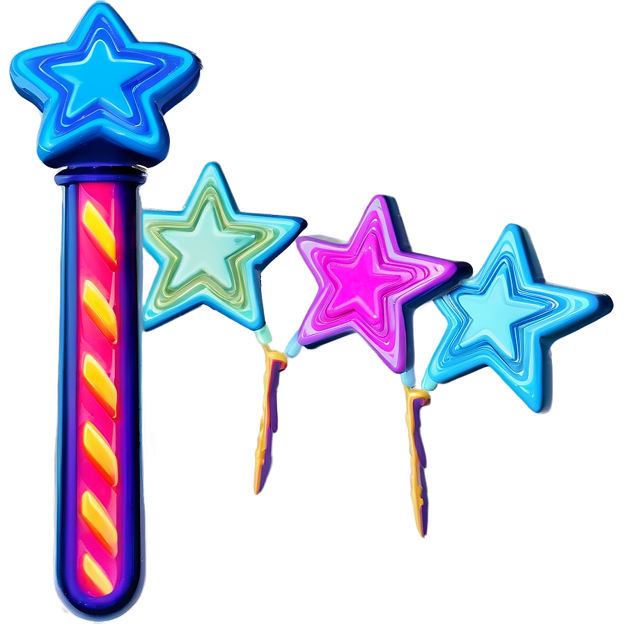 Neon Star Wand Png Ffl90