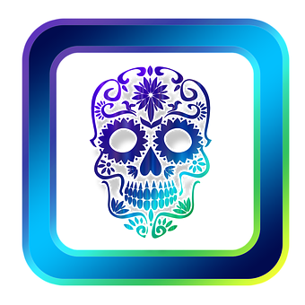 Neon Sugar Skull Icon