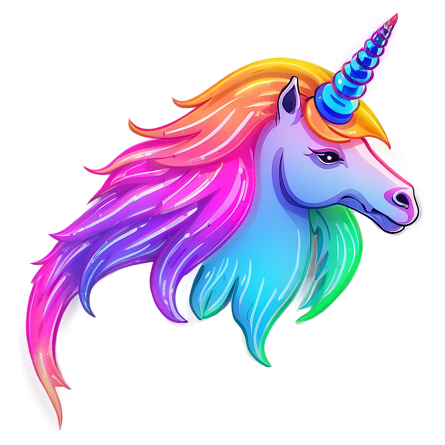 Neon Unicorn Clipart Png Snb34