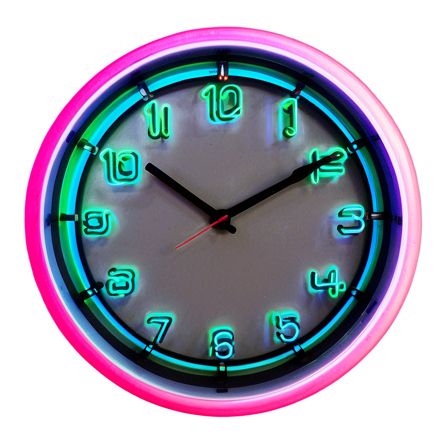 Neon Wall Clock Png Gsw57