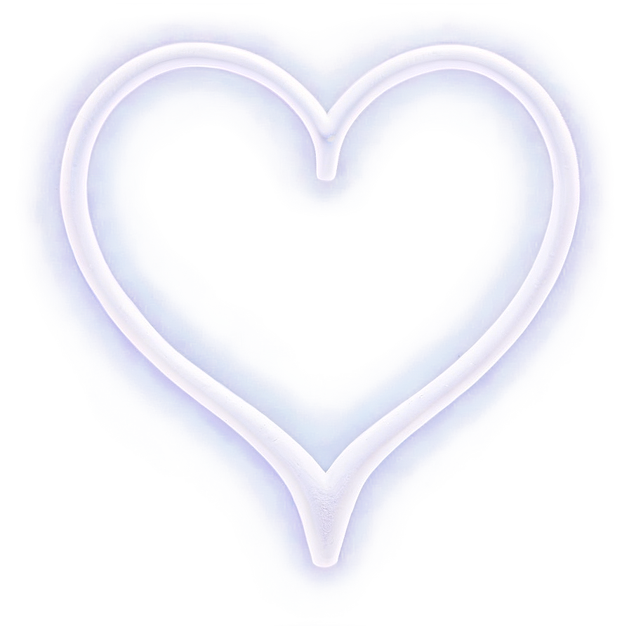 Neon White Heart Png Skr