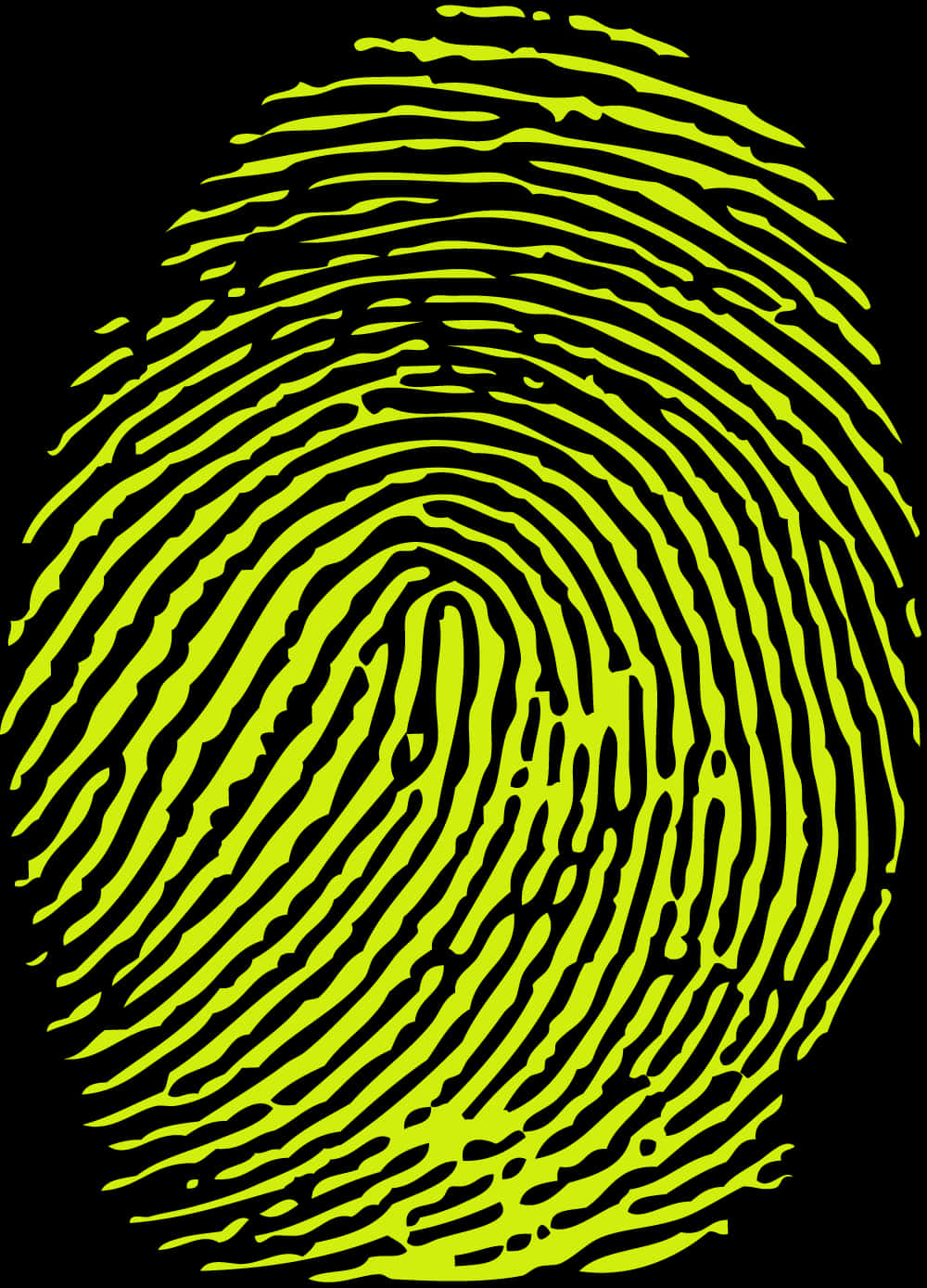 Neon Yellow Fingerprint Graphic