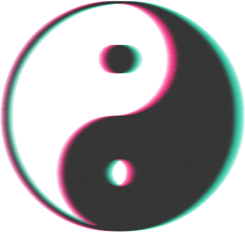 Neon Yin Yang Symbol