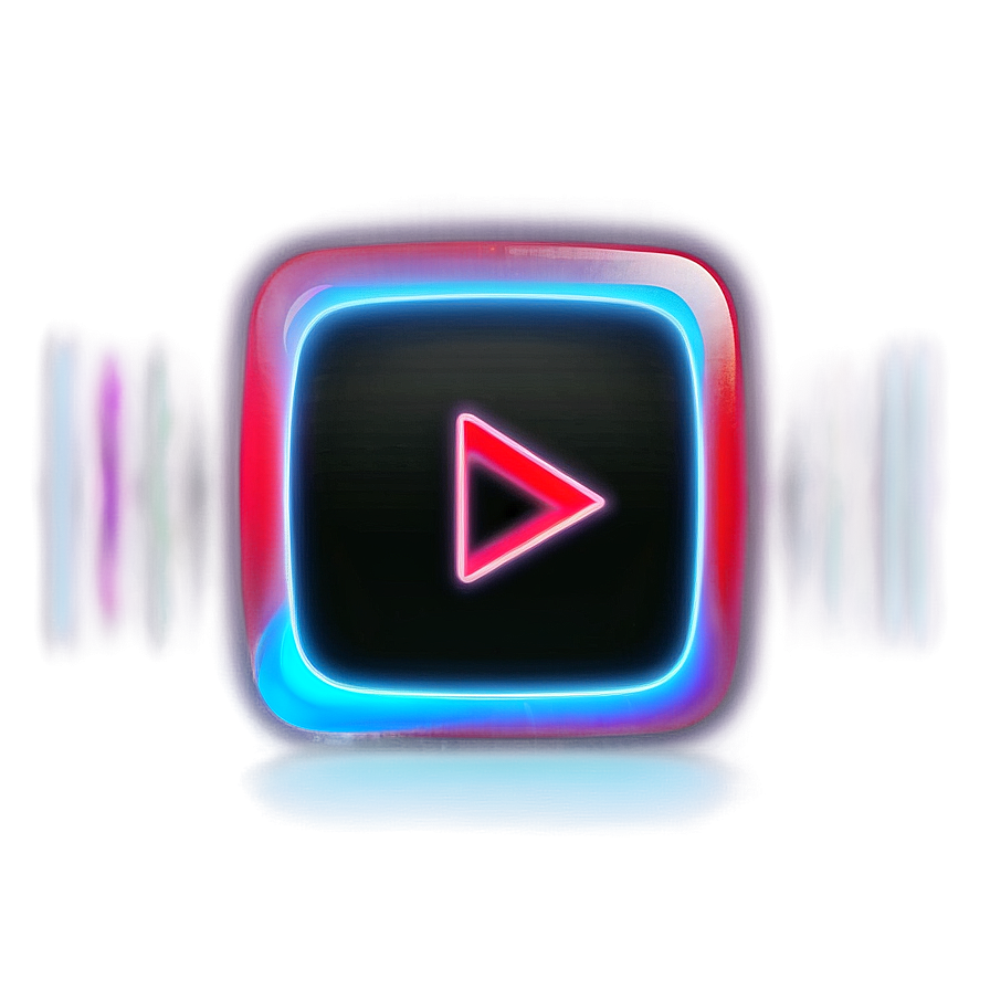 Neon Youtube Logo Light Effect Png 05232024