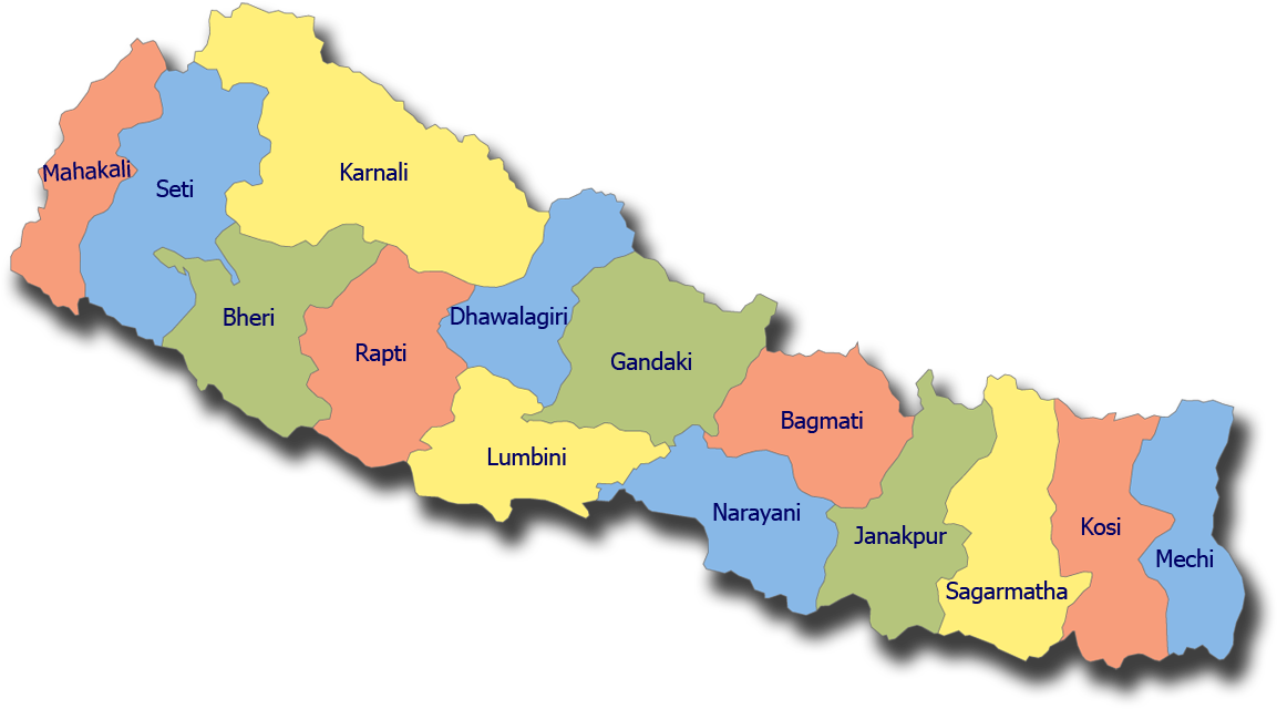 Nepal Administrative Zones Map