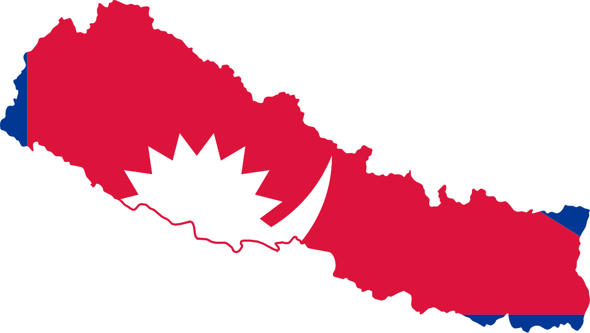 Nepal Map Flag Graphic