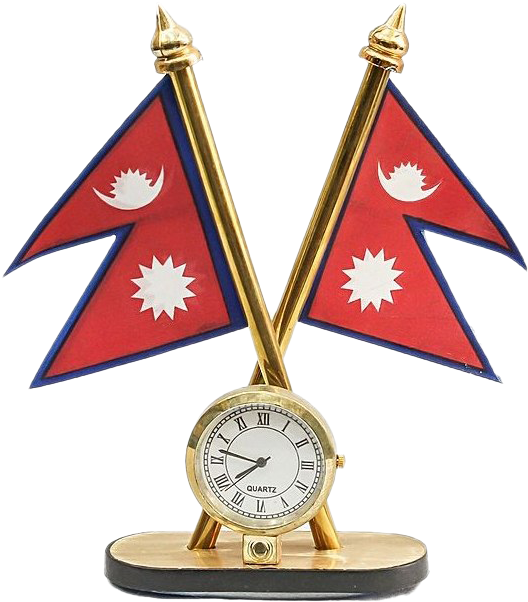 Nepali Flag Desk Clock