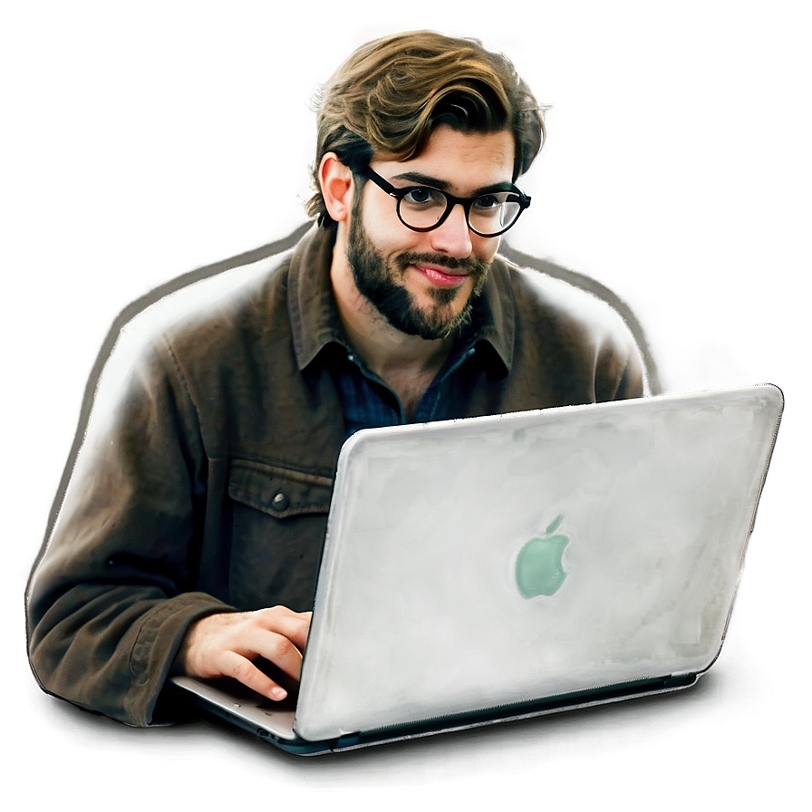 Nerd With Laptop Png 05232024