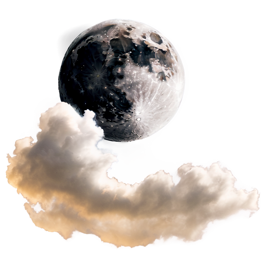 New Moon And Night Clouds Png 06252024