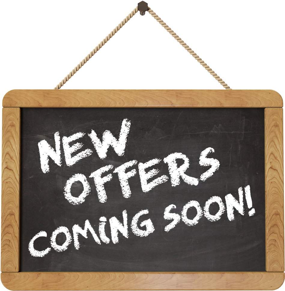 New Offers Coming Soon Chalkboard Sign