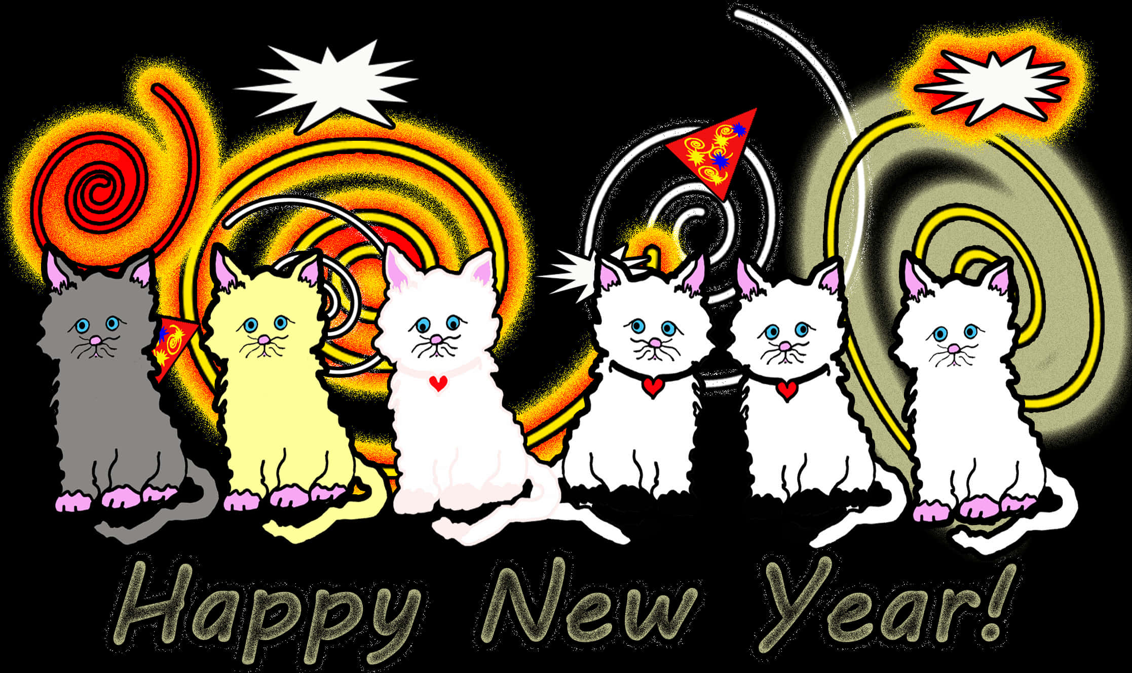 New_ Year_ Celebration_ Cats