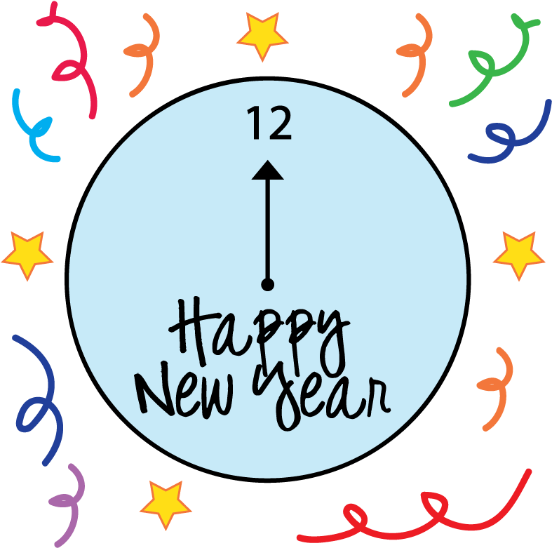 New Year Celebration Clock
