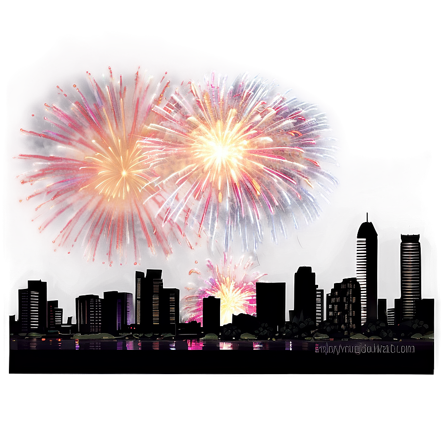 New Year's Fireworks Over City Png 05212024