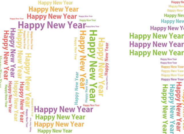 New Year Word Cloud Art