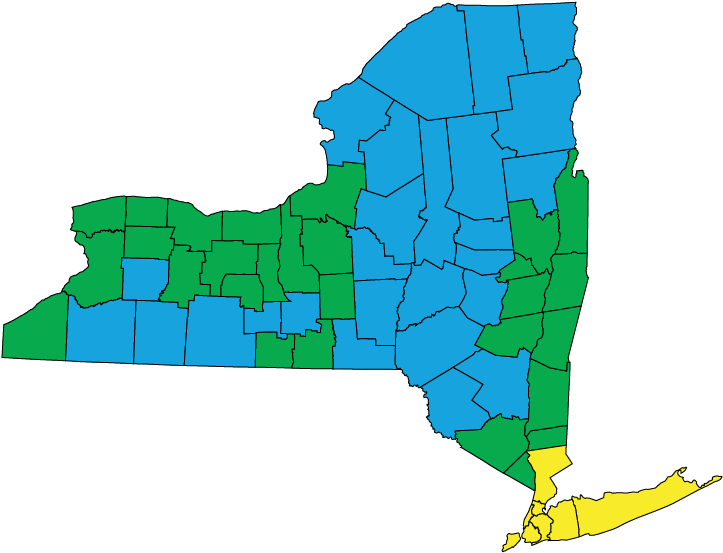 New York State Color Coded Map