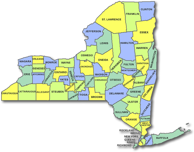 New York State County Map