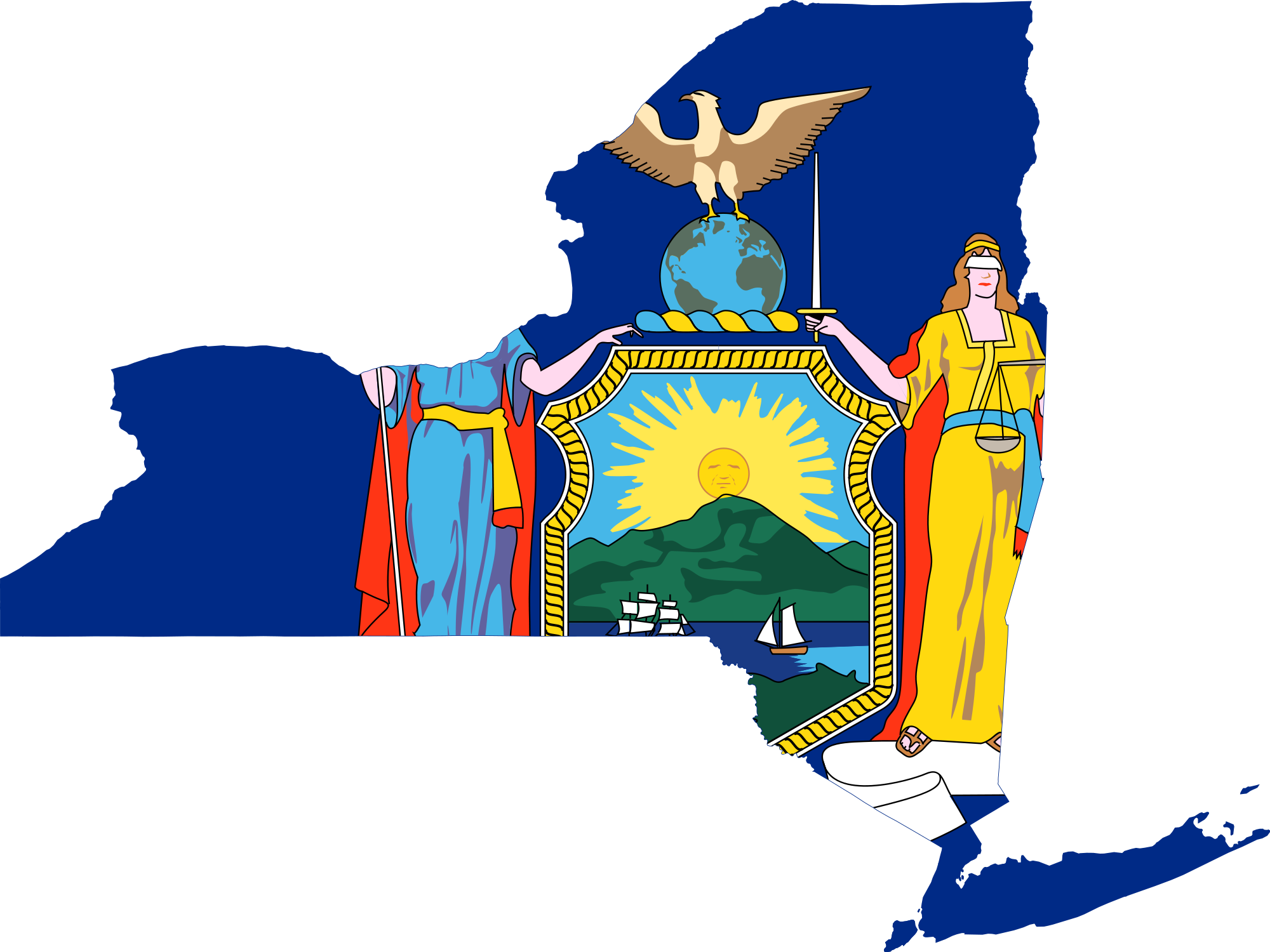 New York State Flag Illustration