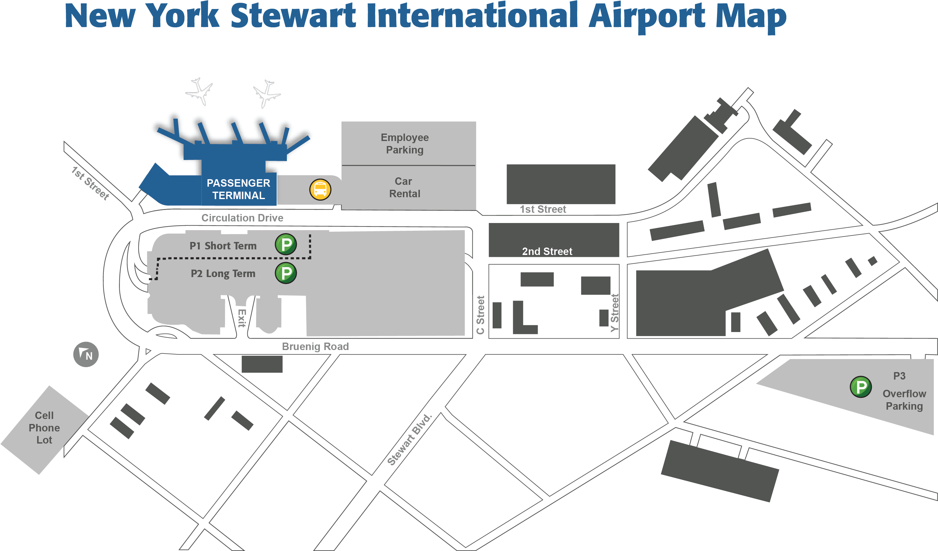 New York Stewart International Airport Map