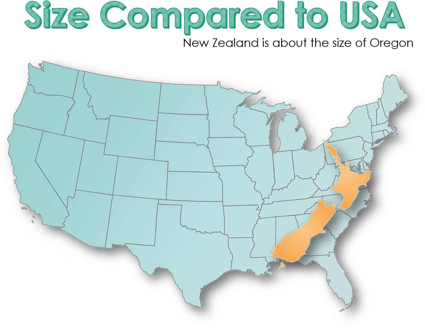 New Zealand Size Comparisonto U S A