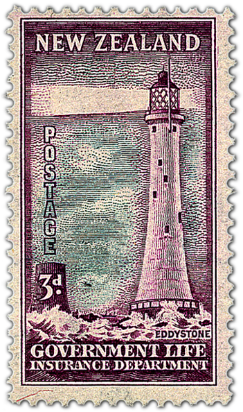 New Zealand Vintage Lighthouse Stamp