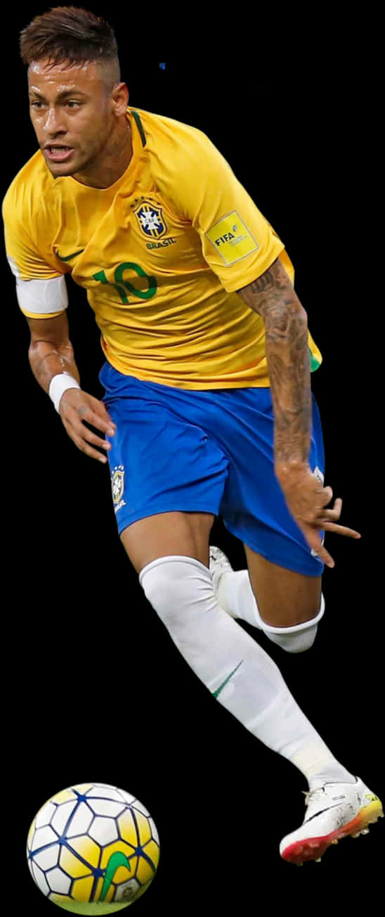Neymar Brazilian Soccer Player Dribbling