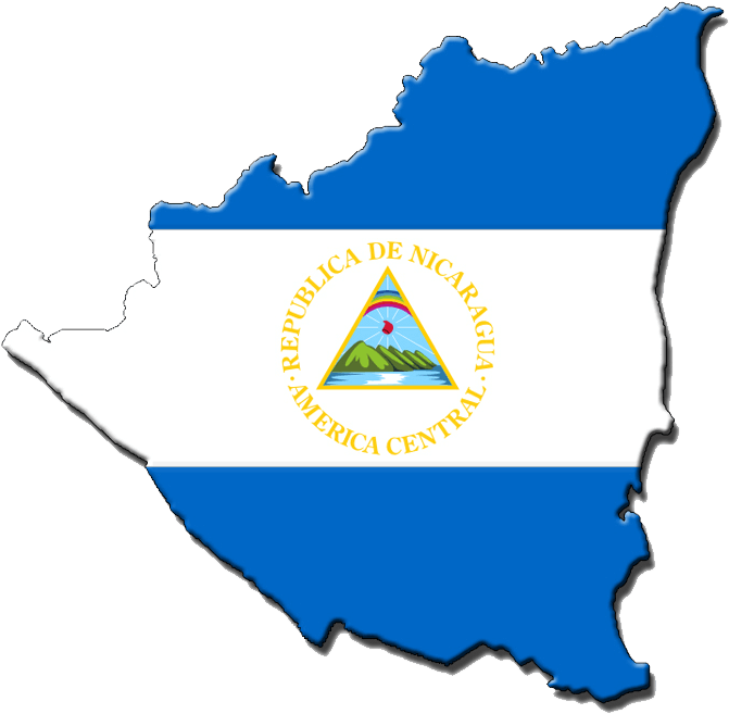 Nicaragua Mapwith Flag Overlay