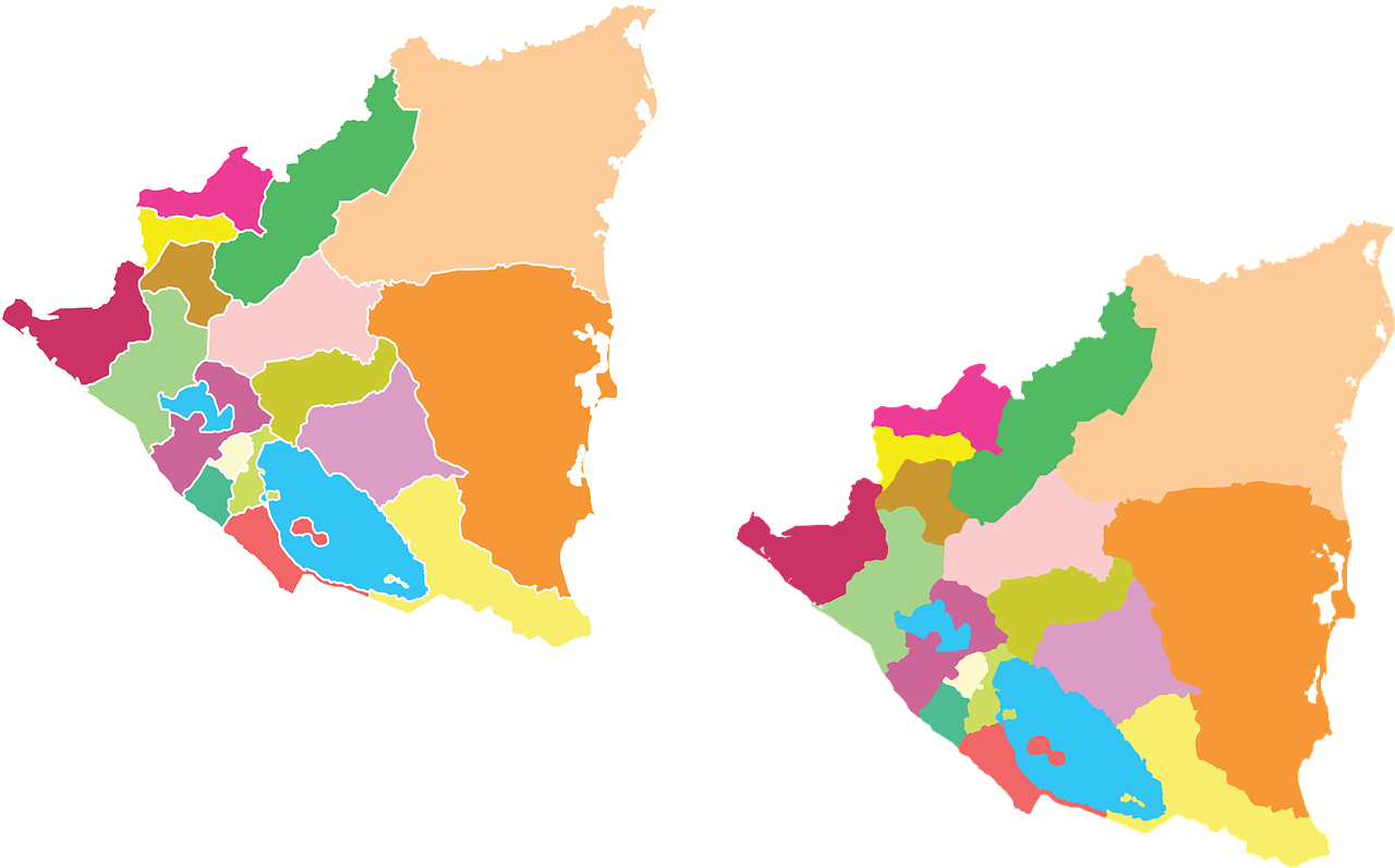 Nicaragua Political Division Map