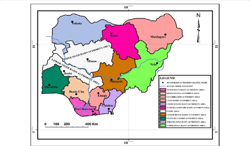 Nigerian River Basin Authority Map