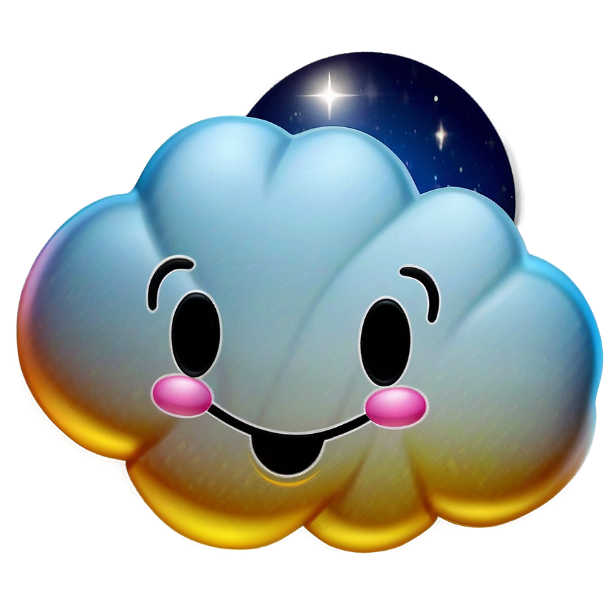 Night Cloud Emoji Png Frg